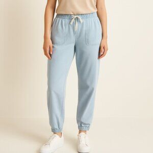 Celebrity Pink Women’s Light Wash Denim Jogger Pants w/ drawstring, size Medium